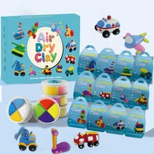 Air Dry Clay Kit for Kids - Cars Themed,12 Traffic DIY Molding Clay Art Craft...