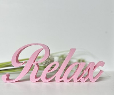 Relax Wort Schild Rosa Ornament Bad Schlafzimmer Neu Zuhause Geschenk Deko Freistehend