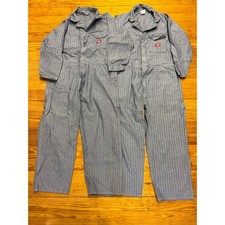 Lot of 2 Dickies Men's Coveralls Blue Herringbone 46 Short Zip Front Railroad