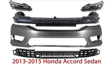 Front Bumper Cover Fascia & Headlight Assembly For 2013-2015 Honda Accord Sedan