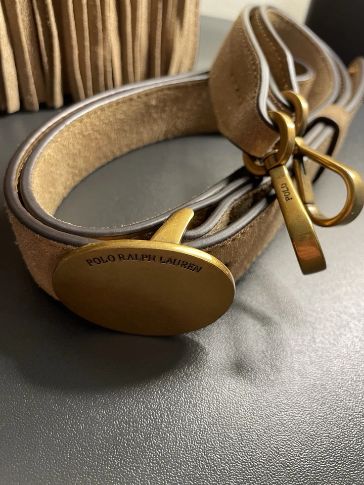 Polo Ralph Lauren замшевая бахрома наплечная сумка западный стиль бычья голова желтовато-коричневый коричневый - Изображение 4 из 4