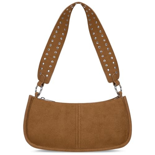 Shoulder Bags for Women Red Purse Burgundy Purse 90s Y2k Bag A2-suede Brown-image