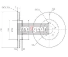 2 St. Bremsscheibe MAXGEAR 19-0811 Vorderachse für Ford