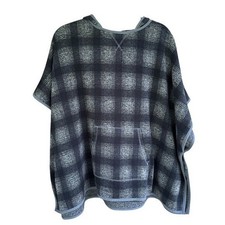 Eddie Bauer Hooded Poncho Cape Women's Size Medium/Large Oversized Plaid Sweater