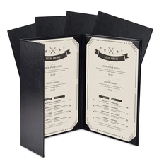 WeChef Restaurant Menu Covers 8.5x14" 2 Page & 4.25x14" Half Page Wine List 5Pcs