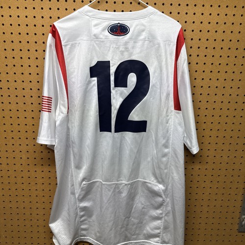 Under Armour Navy Midshipmen NASA Football Jersey #12 Adult XL White NCAA - Picture 11 of 13