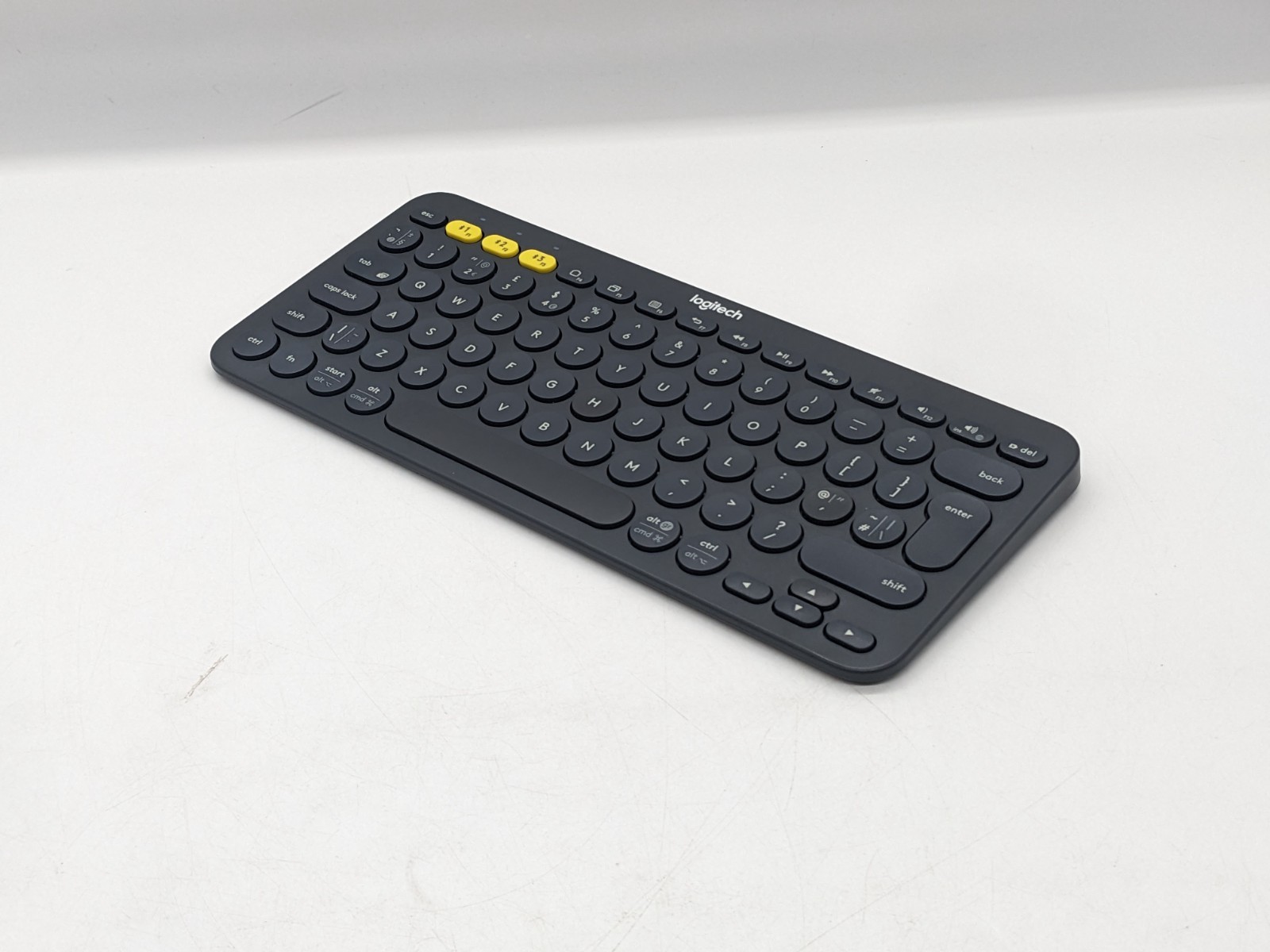 Logitech K380 wireless keyboard multi-device Bluetooth black UK QWERTY dark grey