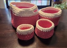 Crocheted Baskets Set Of 4