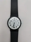 Vtg Timex Basic Easy Read Quartz Watch White Dial Black Nylon Band New Battery