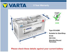 AGM Car Battery fits DAIMLER DOUBLE SIX SUPER EIGHT XJ SOVEREIGN 86 to 09 Varta