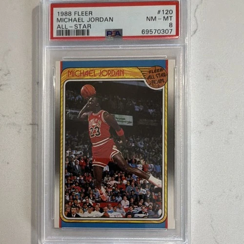 Fleer 1988-89 Fleer Michael Jordan All-Star Team #120 PSA 8 Graded NBA