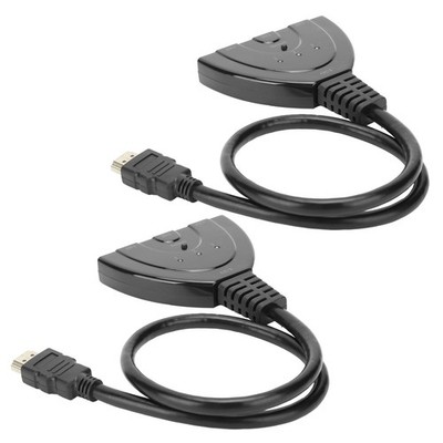 2x Splitter 3 Port 4Kx2K MultiFunctional Hub Box Switcher For LCD HD TV SET