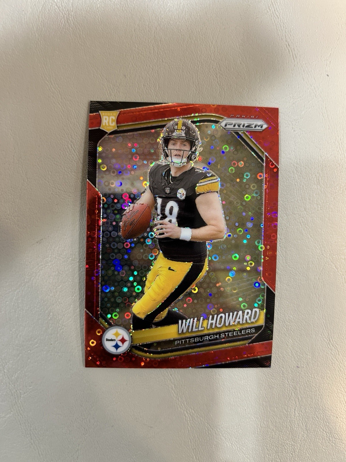 Panini Prizm 2025 Red disco Prizm Will Howard RC #367 Steelers 93/99