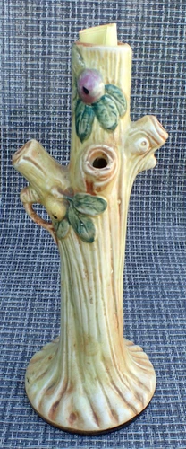 WELLER WOODCRAFT 1920s ART POTTERY RED APPLE TREE BUD VASE NICE AS YOU WILL FIND