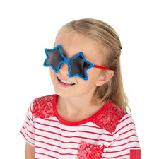Kids Star-Shaped Patriotic Sunglasses - 12 Pc. - Morris Costumes