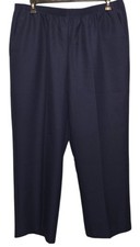 Alfred Dunner Solid Blue Stretchy Pull On Dress Pants Size 18W Pockets