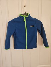 Lands' End Boy's Breathable Grid Fleece Full-Zip Jacket XS 4/5 Blue