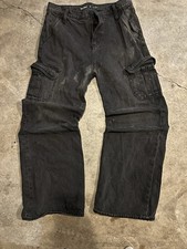 Old Navy Girls High-Rise Baggy Wide Leg Jeans Black Size 16 Solid Denim