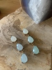Rhinestone Drop Earrings Sea Blues