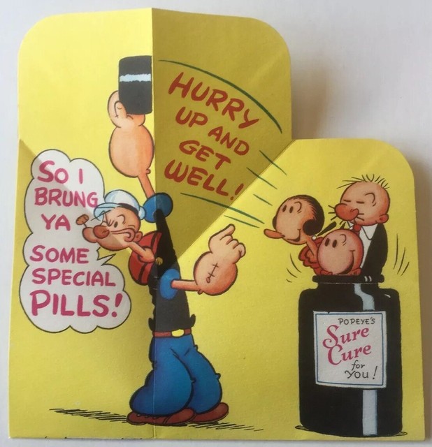 1929 Popeye The Sailorman Greeting Get Well Card eBay