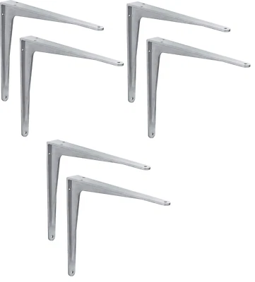6x Schwerlast Regal-Konsole Regalträger Schwerlastträger Winkel Wand-Halter ALU - Bild 1 von 4