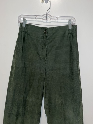 COS Olive Green Corduroy Elastic Waist Trousers Size 4 Casual Fit Womens Pants - Picture 2 of 7