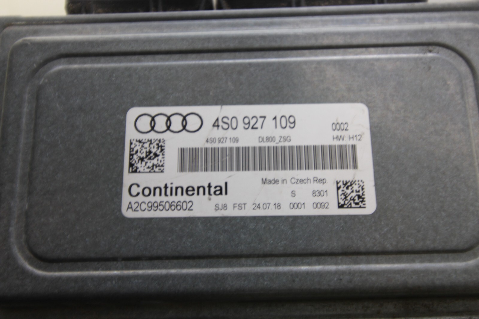 17-21 AUDI R8 V10 PLUS RWS OEM TRANSMISSION CONTROL MODULE 7 SPEED 4S0927109
