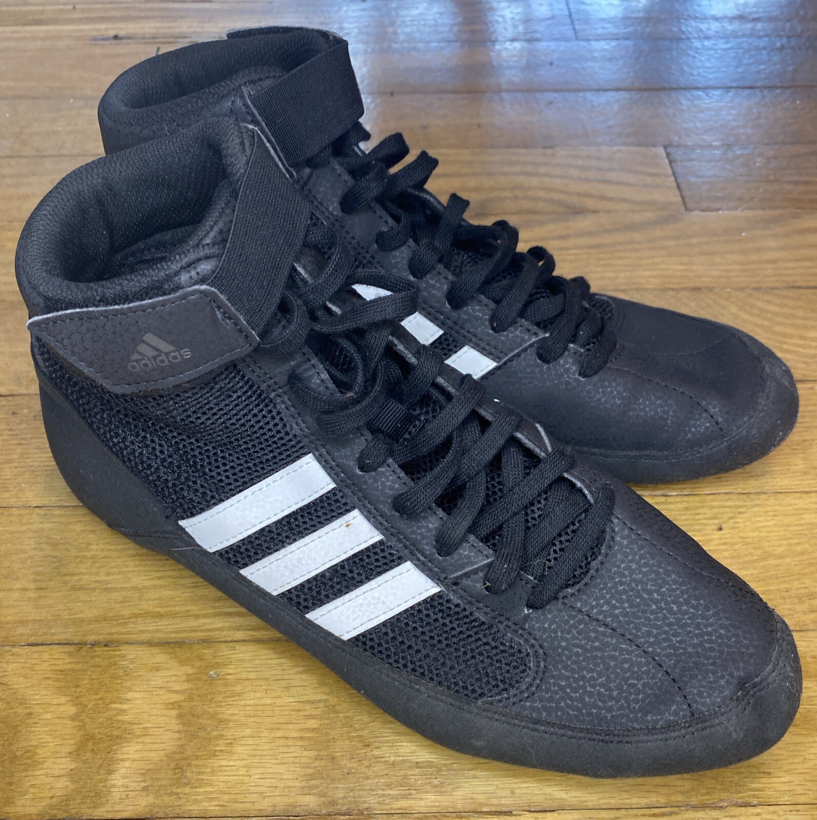 Adidas HVC 2 Men's Wrestling Shoes AQ3325 Black White Mens 8 Excellent Condition thumbnail 5