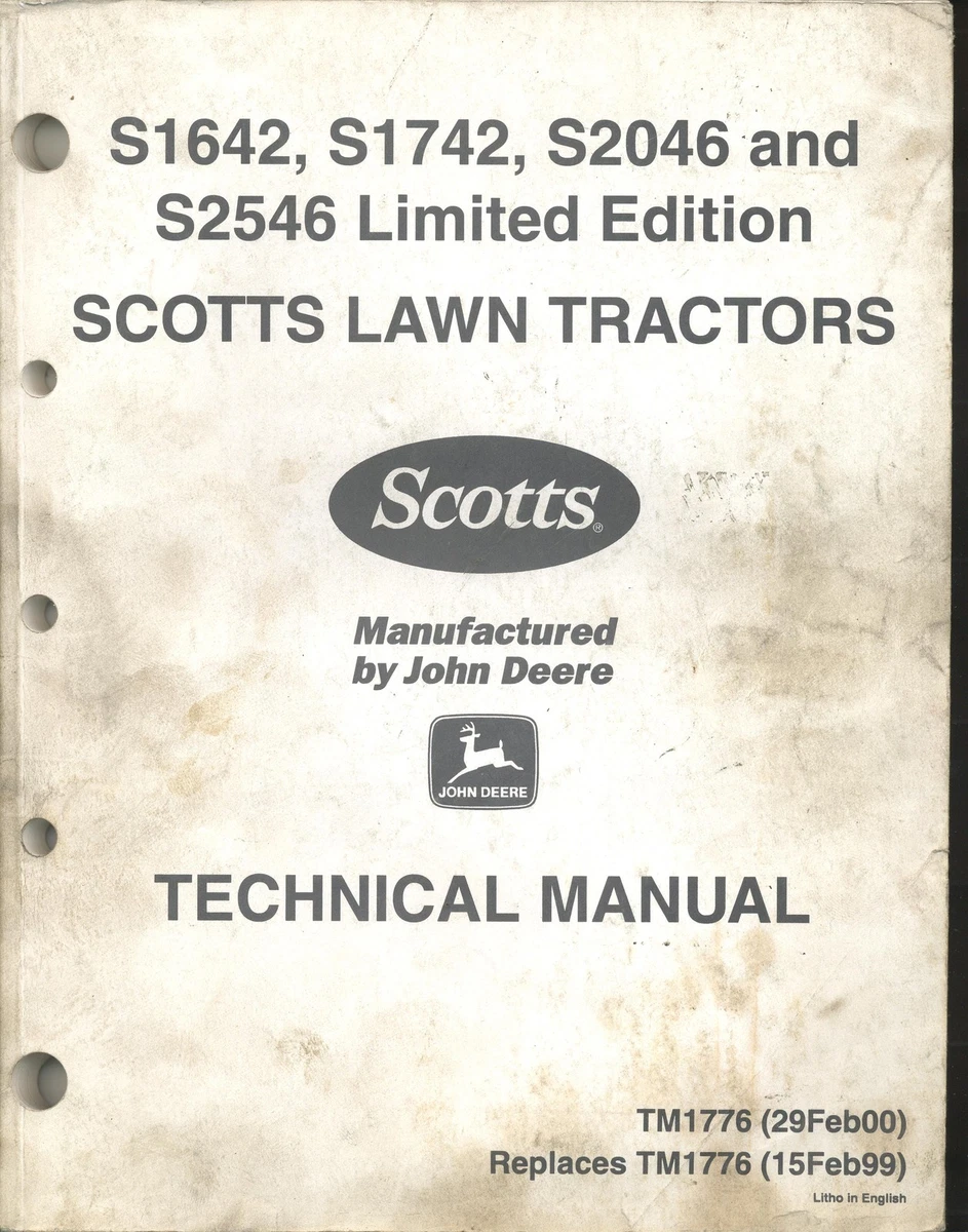 Scotts S1642 Manual PDF Manual Transmission Tractor, 52 OFF