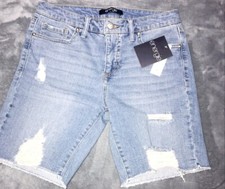 New Energie Juniors Bermuda Distressed Raw Hem Denim Jean Shorts Size 3