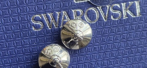 Sparkling Rhodium Swarovski Stud Earrings, Box Included - Picture 6 of 7