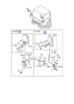 2 X Rear View Side Mirror for ISUZU NPR NQR Right Left 8942625423