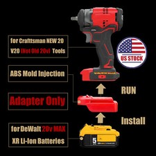 1 Adapter for Dewalt 20V MAX Battery To Power for Craftsman 20V RED V-20 Tools
