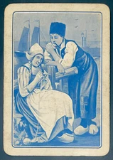 EW378 Swap Playing Cards 1 OLD ENGLISH WIDE DUTCH LADY & GENT CLOGS