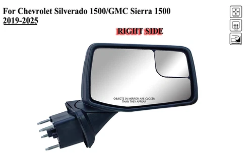 Passenger Right Side Mirror Power Heat Man Fold for 19to25 Chevrolet Silverado