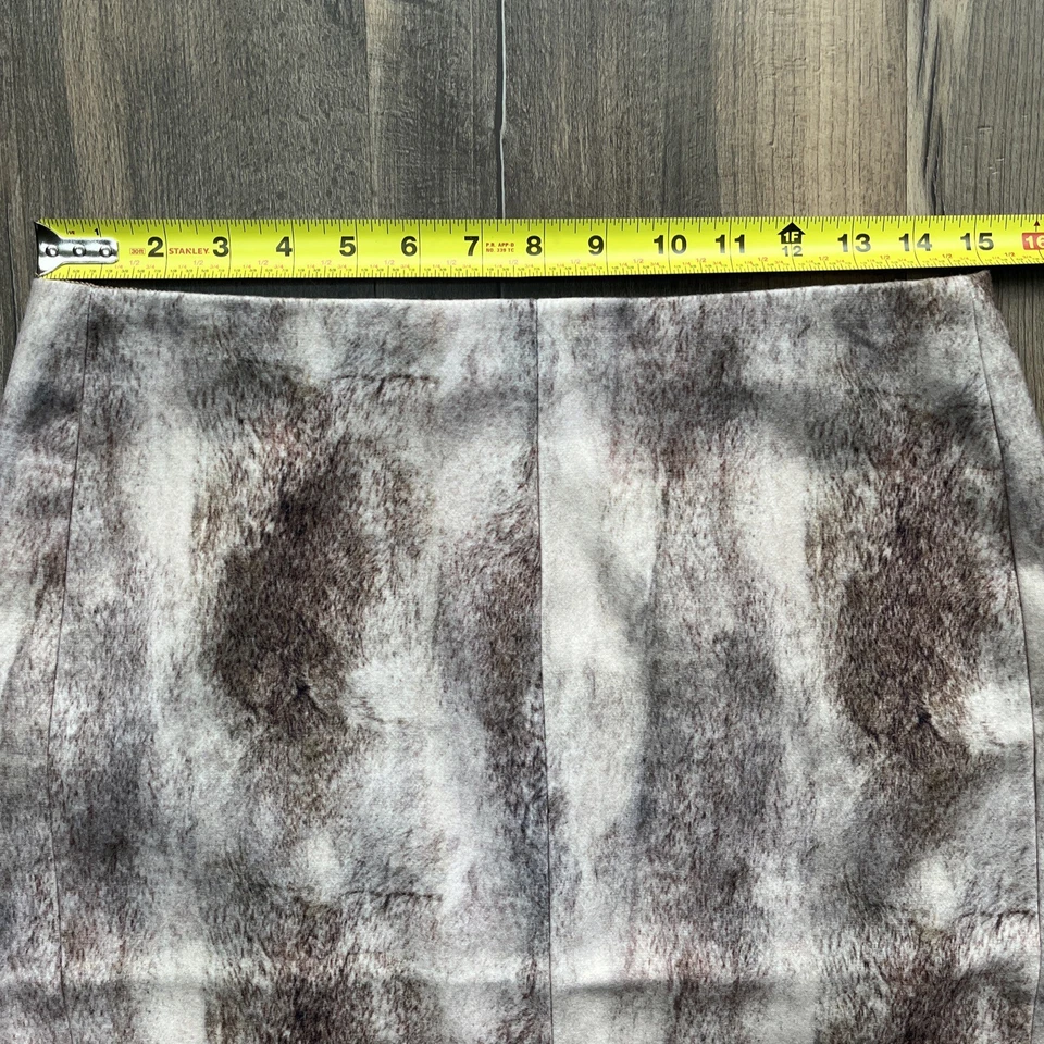 Catherine Malandrino искусственного меха коричневый кремовый карандаш юбка размер 6 - Изображение 3 из 4