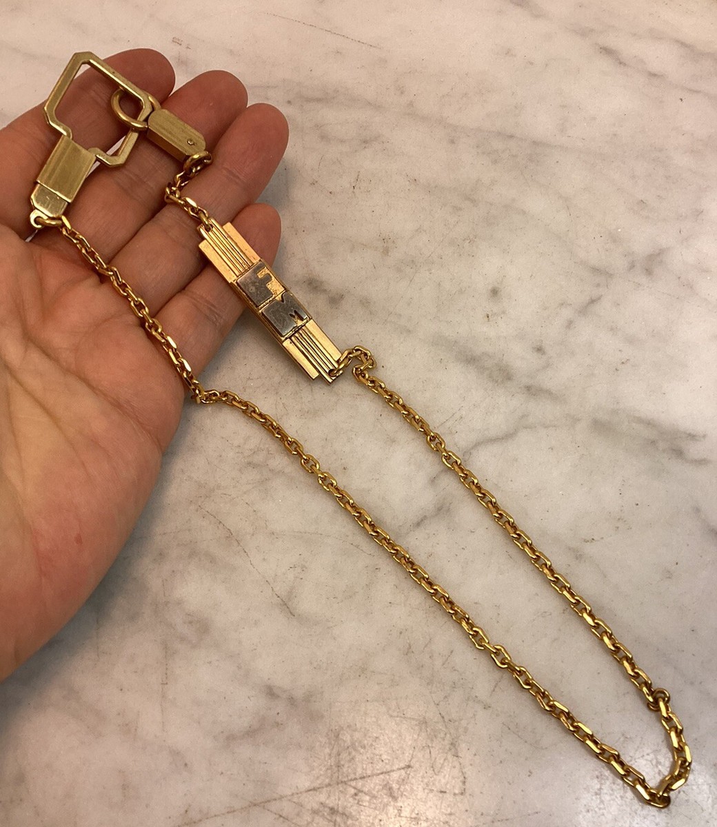 Vintage HICKOK USA Gold Tone Watch Chain Fob Letter FM | eBay
