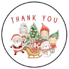 THANK YOU CHRISTMAS SANTA ENVELOPE SEALS LABELS STICKERS PARTY FAVORS