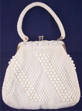 Vintage Hand Made Beaded Purse Handbag Hong Kong MCM 1950s 1960s