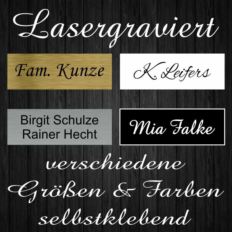 LASERTEC24 Klingelschild - Namensschild - Türschild - kostenlose Gravur - Onlinedesigner