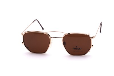  NEOSTYLE Brille CENTURY 226 mit abnehmbaren braunen Sonnenclip Gold 49-20  K2