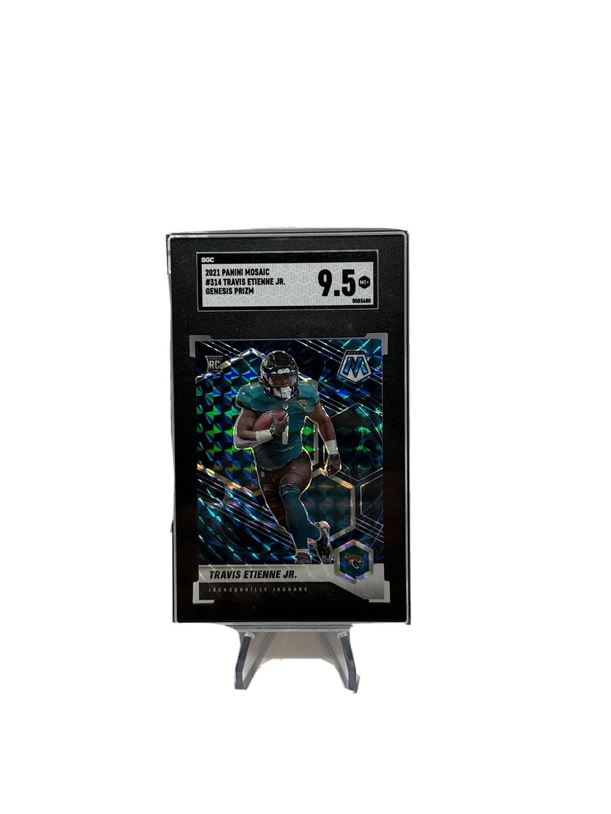 2021 Panini Mosaic Travis Etienne Jr Genesis Prizm #314 SSP Rookie Card SGC 9.5