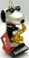 Kurt S Adler Polonaise Collection Peanuts Snoopy Sax Saxophone Piano Ornament