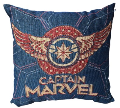 Marvel Captain Marvel ''Wings and Stars'' 20in x 18in Woven Tapestry Decor Pillow 
