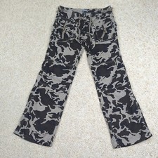 Vintage Y2K Arizona Paratrooper Pant Junior 9 Black Gray Camo Corduroy Baggy Low