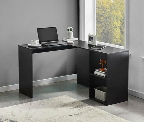 L Shape Computer Desk Table Home Office Black Unit FREE SHIPPING - Picture 2 of 3