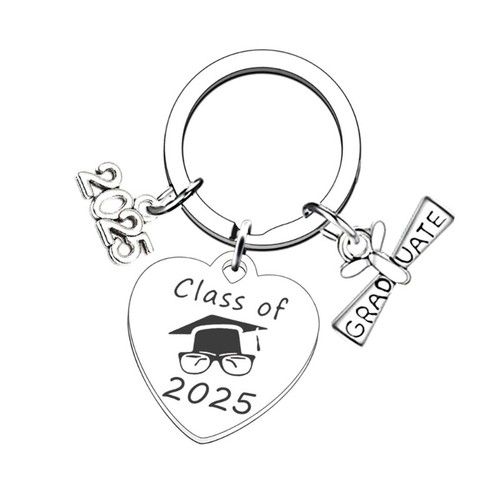 Graduation Keychain Stainless Steel Keyrings Stainless Steel Texture for Boy - Picture 11 of 14