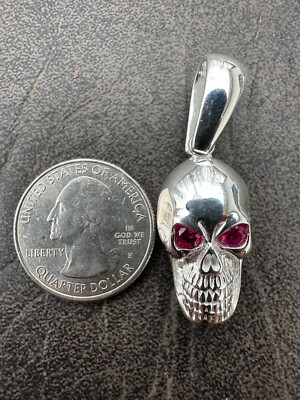 Collier Tête De Mort Et Gemme Rouge Widmann – Accessoire Pirate Gothique Réglable