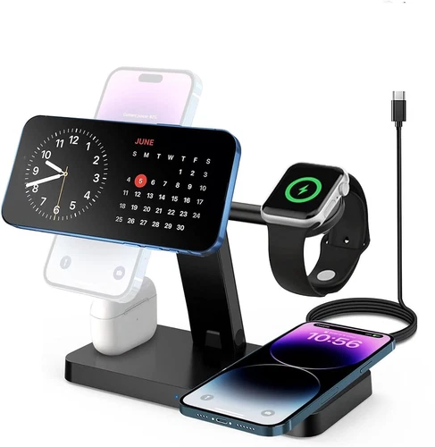 4in1 Fast Wireless Charger Station Dock For Apple Watch iPhone 16 15 14 13 12 11