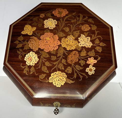 Sorrento Italy Wood Inlay Musical Jewelry Box 2 Layers, large - 第 4/24 張圖片